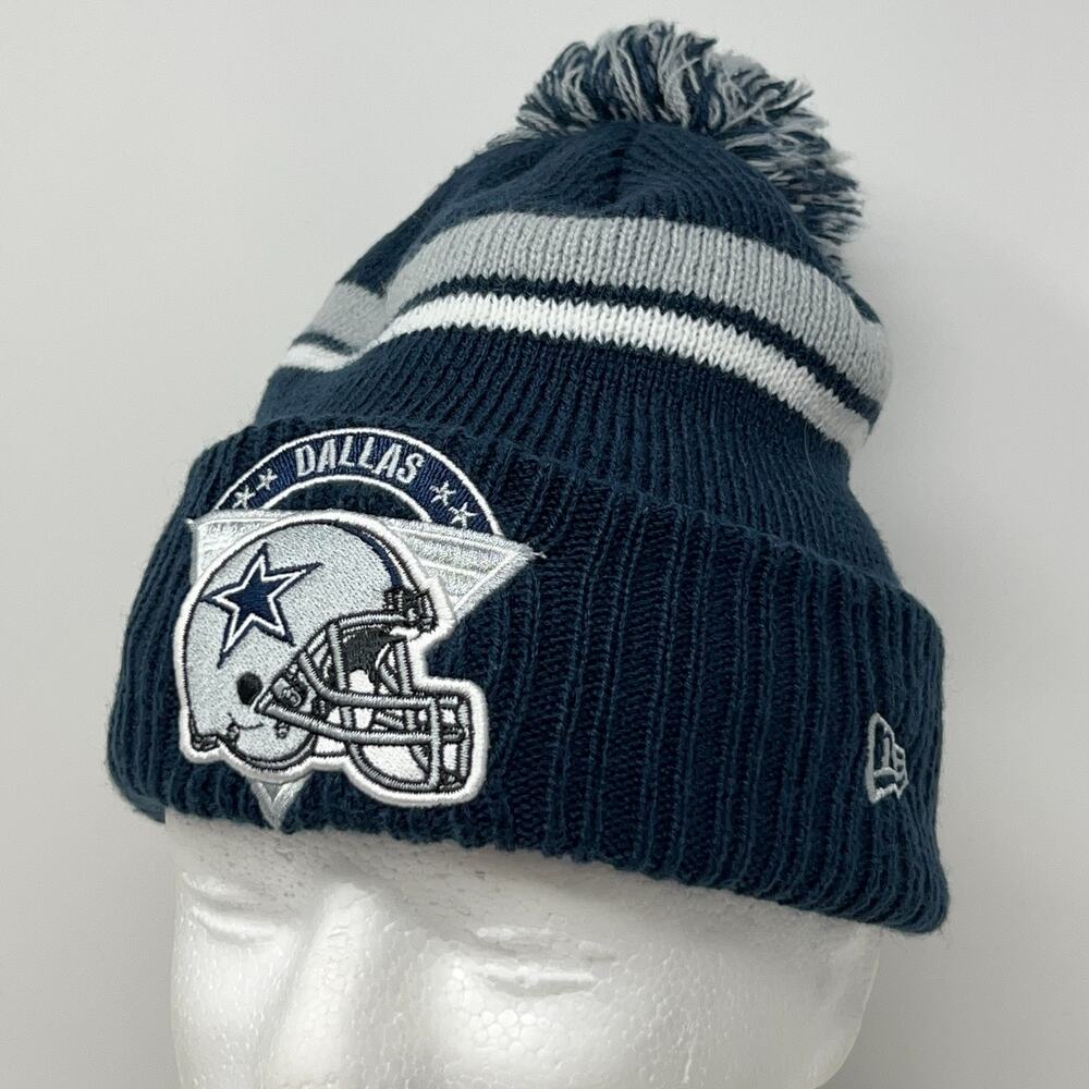 Dallas Cowboys Cuffed Pom Pom Beanie Toque Winter Hat NFL New Era Blue
